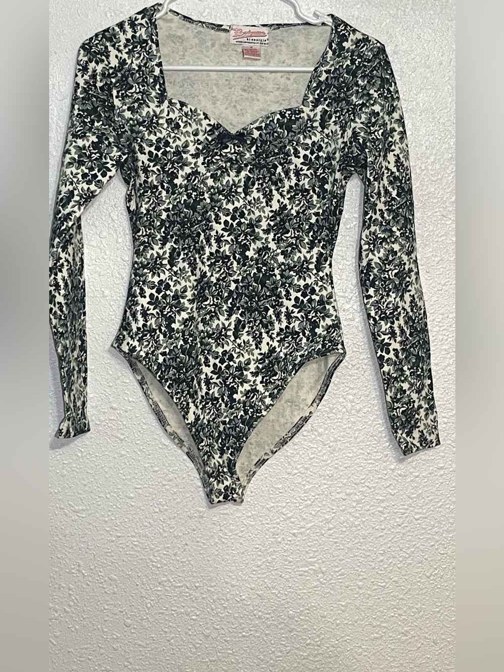Bodywear women’s Long-Sleeve One-Piece floral Swimsuit  size medium